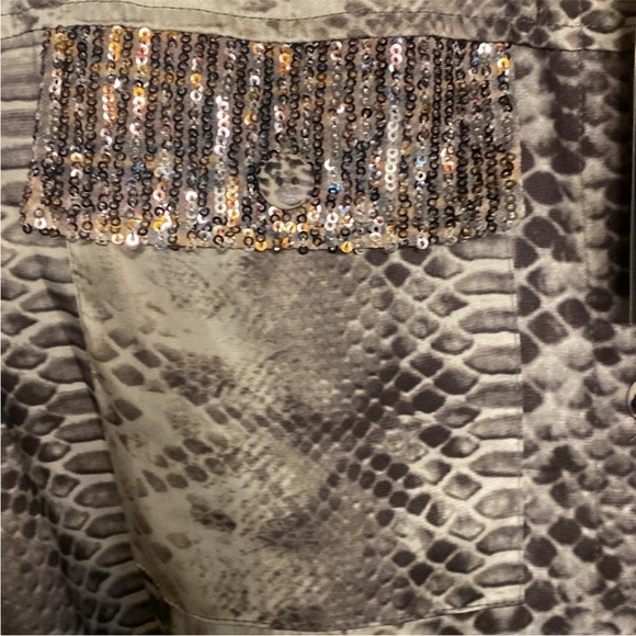 Le Superbe Snake Skin LE Jumpsuit Size 12 Color Cream/Gray/Brown - Picture 9 of 11